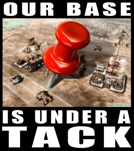 Under a tack