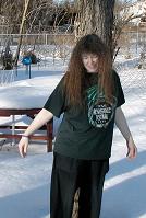 in snow, check on shoes